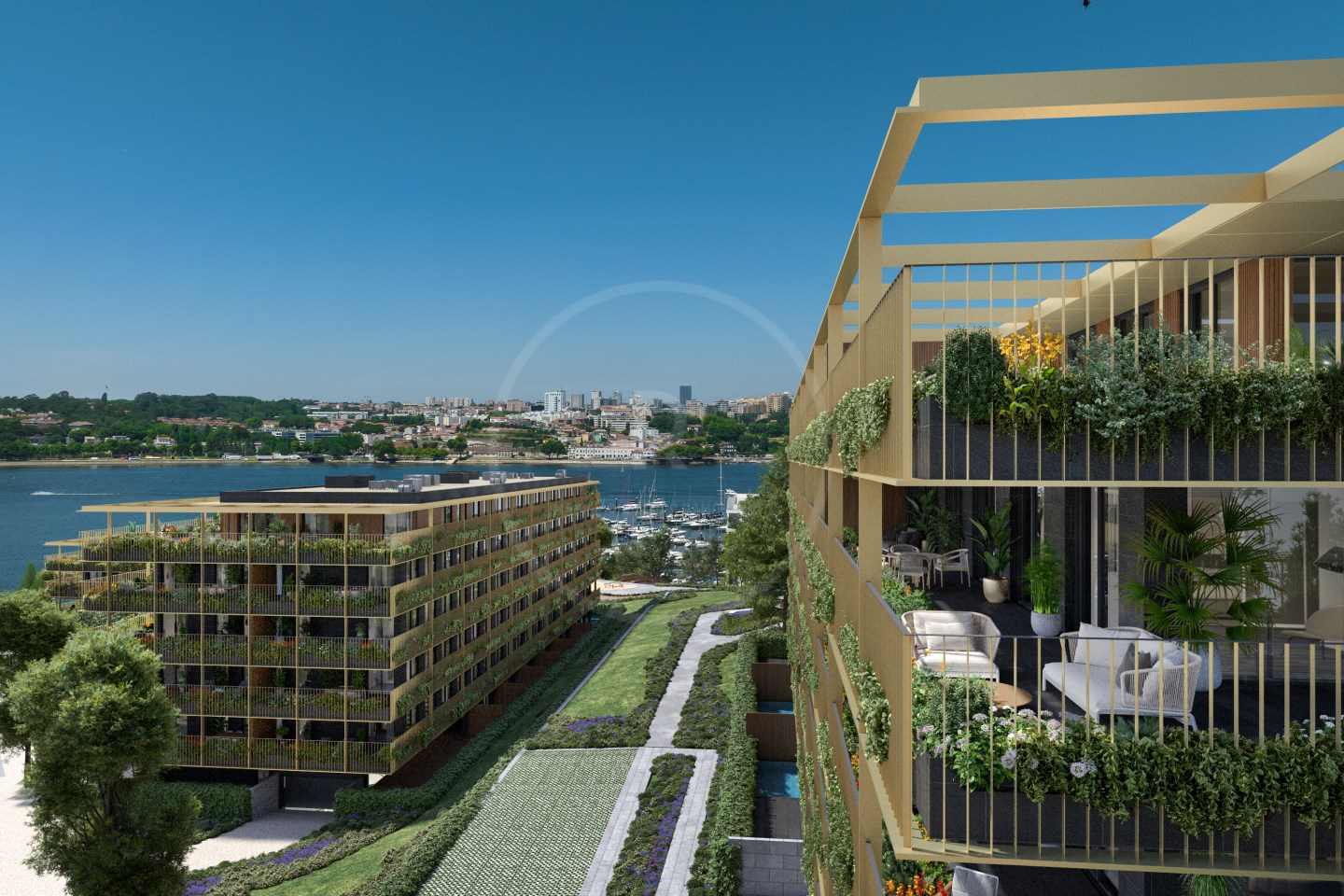 4-Zimmer-Wohnung in Gaia — Luxus mit Flussblick