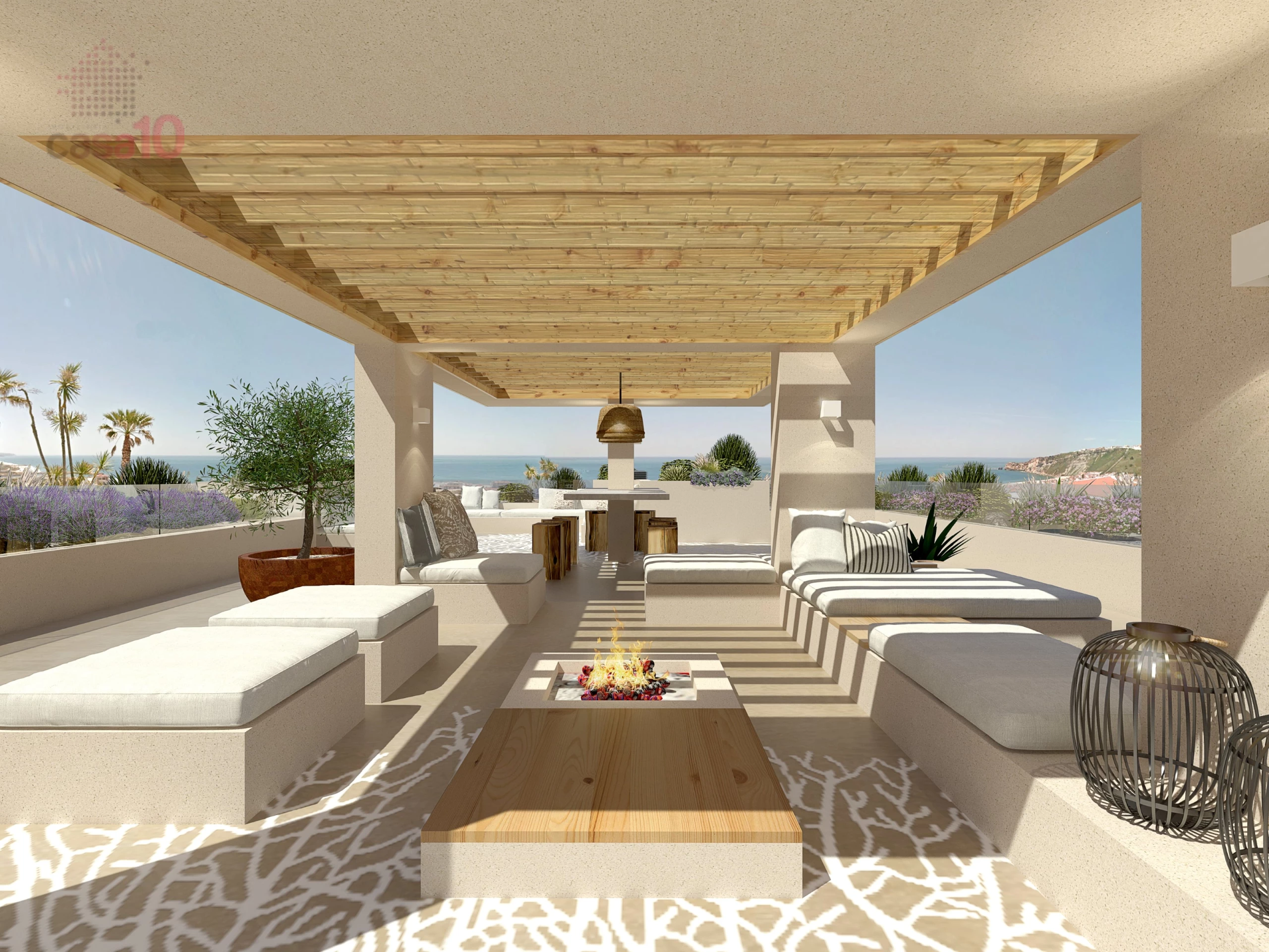 Moderne 1-Zimmer-Wohnung mit Pool in Nazaré – Meerblick