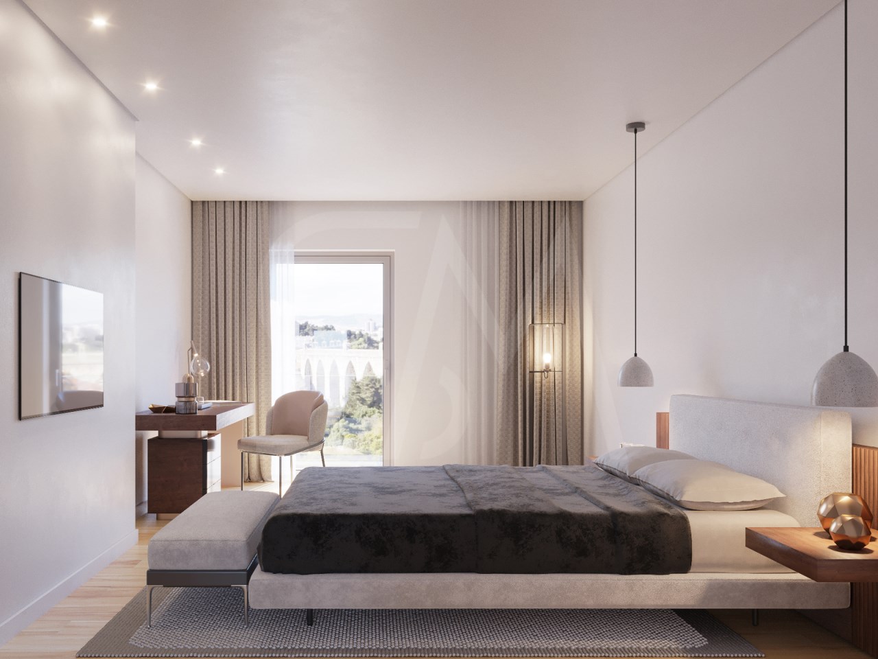 2-Zimmer-Wohnung in Campolide – Luxus mit Parkblick